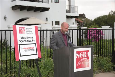 Gary Stang, SC&RA outgoing president and incoming chairman, addresses a gathering of international members in California