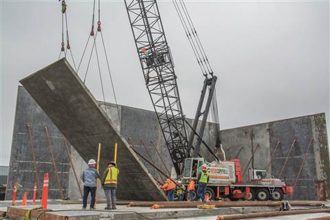 Tilt-up work is one of many applications for NessCampbell Crane + Rigging